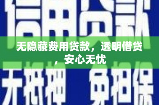 江苏无隐藏费用贷款，透明借贷，安心无忧