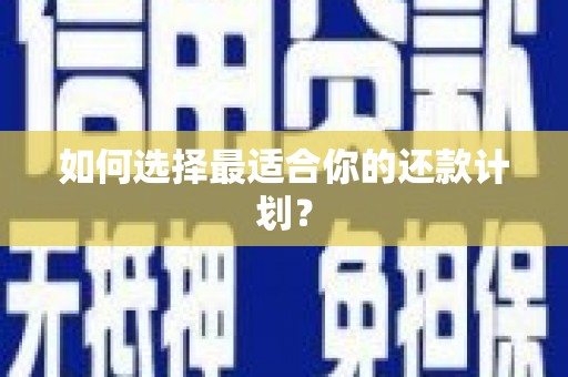 江苏如何选择最适合你的还款计划？