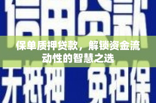 江苏保单质押贷款，解锁资金流动性的智慧之选