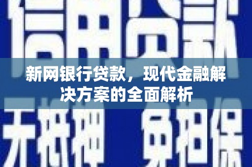 江苏新网银行贷款，现代金融解决方案的全面解析