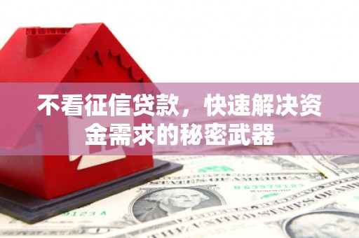 江苏不看征信贷款，快速解决资金需求的秘密武器