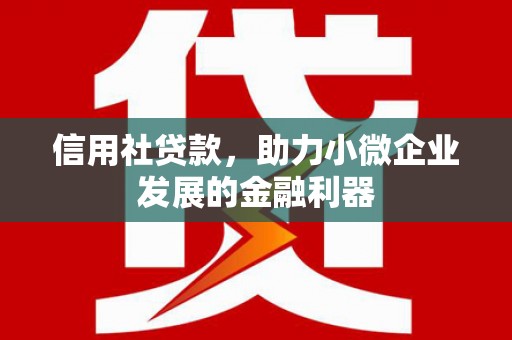 江苏信用社贷款，助力小微企业发展的金融利器