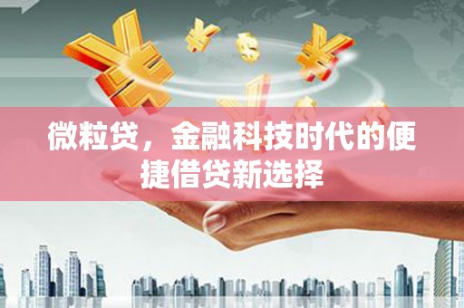 江苏微粒贷，金融科技时代的便捷借贷新选择