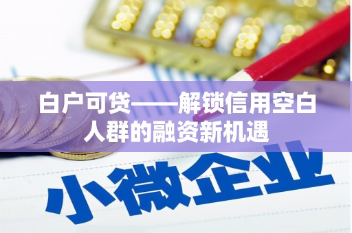江苏白户可贷——解锁信用空白人群的融资新机遇