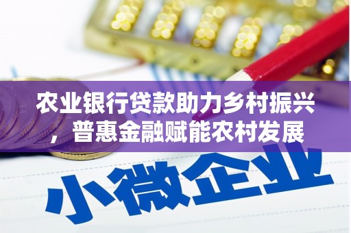 江苏农业银行贷款助力乡村振兴，普惠金融赋能农村发展